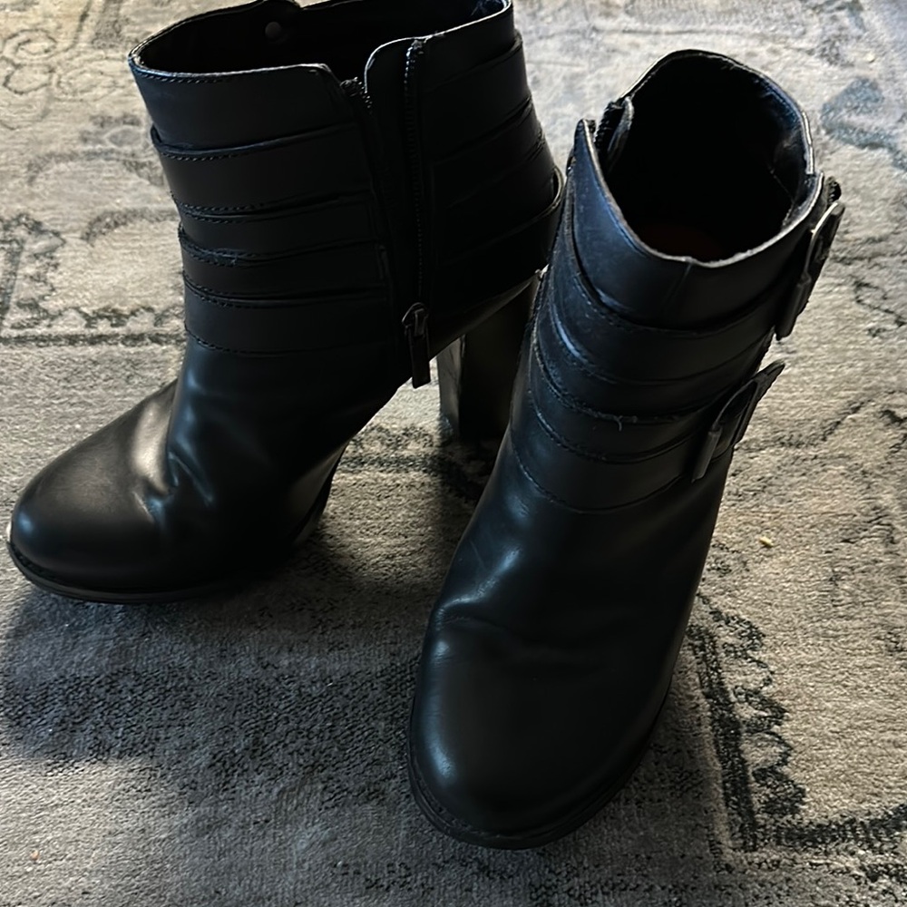 Harley-Davidson Black Heeled Boots with Chunky Heel